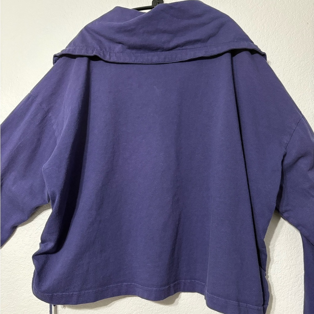 PacifiCotton by Bryn Walker Irene Jacket in Purple Cotton. Made in USA. Buttonup - Picture 3 of 15